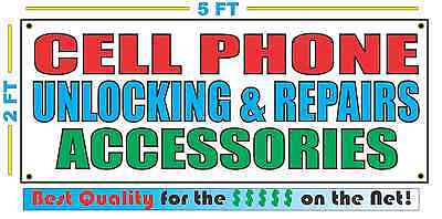 CELL PHONE UNLOCKING REPAIRS ACCESSORIES Banner Sign Size Best Price for The