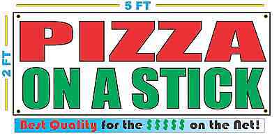 PIZZA ON A STICK Banner Sign NEW Larger Size Best Quality for The $$$ Fair (Best Food On A Stick)