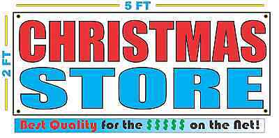 CHRISTMAS STORE Full Color Banner Sign NEW Larger Size Best Quality for the (Best Storage For Vinyl)