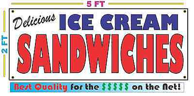 Full Color ICE CREAM SANDWICHES BANNER Sign NEW Size Best Quality for the