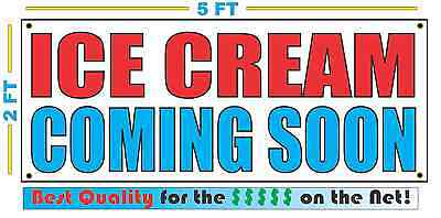 ICE CREAM COMING SOON Banner Sign NEW Larger Size Best Quality for the