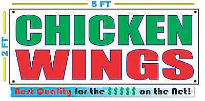 CHICKEN WINGS Banner Sign NEW Larger Size Best Quality for the $$$$$ (The Best Chicken Wings)