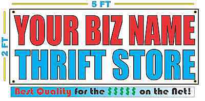 CUSTOM NAME THRIFT STORE Banner Sign NEW Larger Size Best Quality for the (Best Storage For Vinyl)