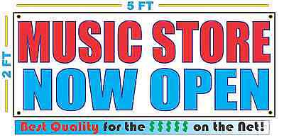 MUSIC STORE NOW OPEN Banner Sign NEW Larger Size Best Quality for the