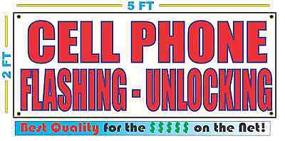 CELL PHONE FLASHING UNLOCKING Banner Sign NEW Larger Size Best Price for The