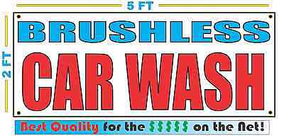 BRUSHLESS CAR WASH Banner Sign NEW LARGER SIZE Best Quality for the