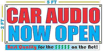 CAR AUDIO NOW OPEN Banner Sign NEW Larger Size Best Quality for the