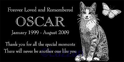 Personalized Pet Cat w/ Butterfly Memorial 12