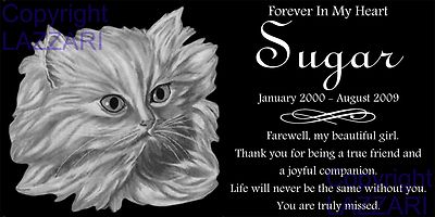 Personalized Pet Persian Cat Memorial 12x6 Custom ...