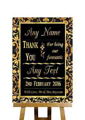 Black And Gold Thank You Bridesmaid Usher Best Man Maid Of Honour Wedding