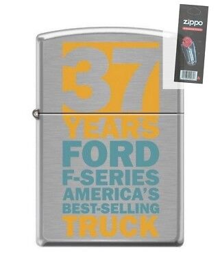 Zippo 7211 Ford F Series 37 Years Best Selling Truck Chrome Lighter + FLINT (Ford F Series Best Selling Truck)