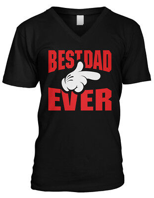 Best Dad Ever Cartoon Hand - Father's Day Daddy Papa Mens V-neck