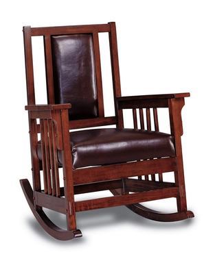 Mission Style Oak Finish and Leather Match ...