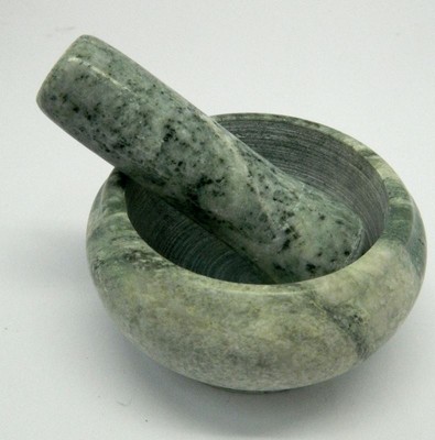 Green Marble Mortar And Pestle Crushing Food ...