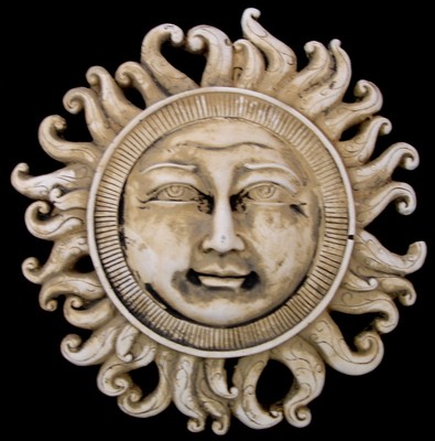 3D Vintage Celestial Sun Wall Plaque Plaster ...