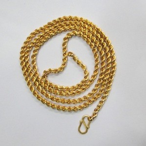 VINTAGE ANTIQUE SOLID 22 K GOLD CHAIN NECKLACE RAJASTHAN INDIA