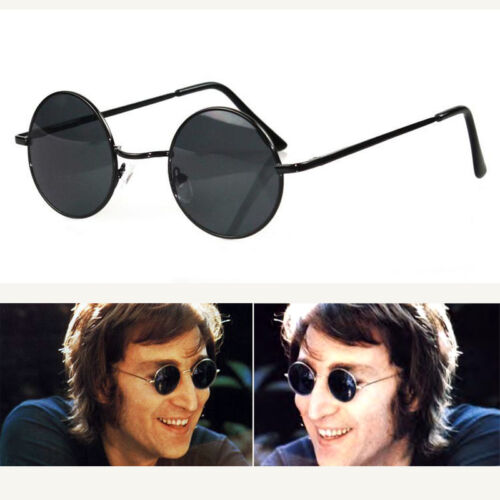 John Lennon Sunglasses Round Hippie Shades Retro Smoked Lenses Gold