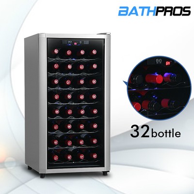 Single-Zone Wine Cooler Refrigerator 32-Bottle Cellar Electronic ...