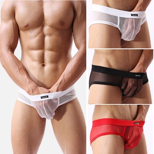 Sexy Transparent Erotic Mens Boxers Briefs Mesh Pouch Underwear M - 2XL Black Q