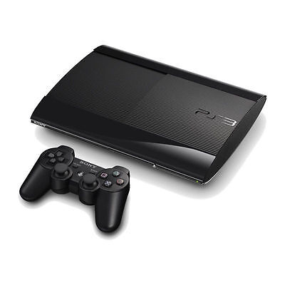 SONY PS3 PLAYSTATION 3 SUPER SLIM 500GB CHARCOAL BLACK CONSOLE BUNDLE