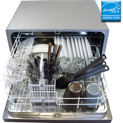 Countertop Stainless Steel Silver Dishwasher, Portable Mini ...