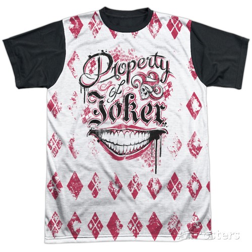 UPC 190860000910 product image for Suicide Squad- Property Of Joker Argyle (black Back) T-shirt | upcitemdb.com