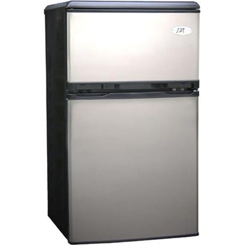 Stainless Steel Compact Fridge & Freezer, Double ...