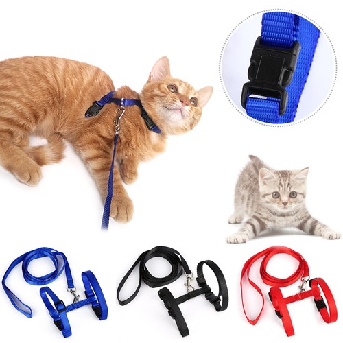 Nylon Pet Cat Kitten Adjustable Harness Lead ...