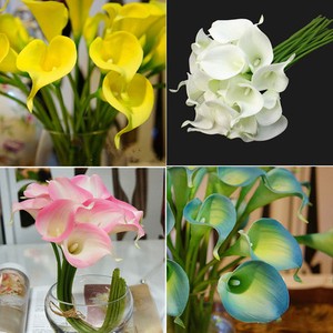 10PCS Latex Real Touch Calla Lily Flower Bouquets Bridal Wedding Home Decor New