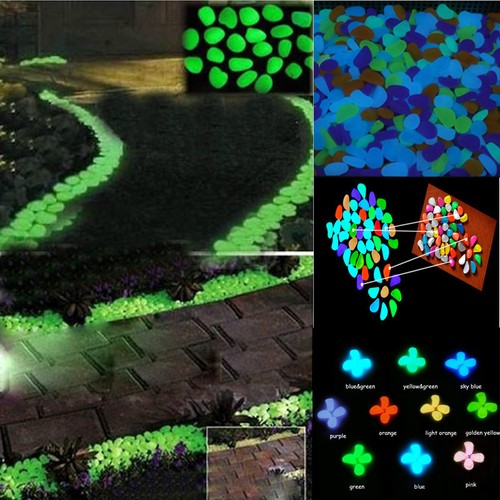 100pcs Glow in the Dark Pebbles Stones ...