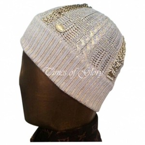 beanie gold Beige chain  Gold Small Runway hat Chain Cotton S Beanie Size Shimmer Hat with Logo