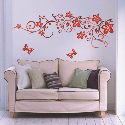 Art Vinyl Flowr Wall Stickers Decal Mural ...