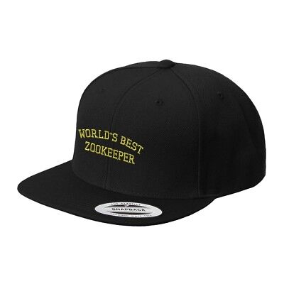 Worlds Best Zookeeper Embroidered Flat Visor Snapback Hat