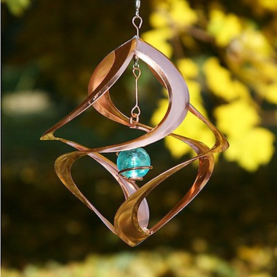 Copper Single Planet Wind Sculpture Spinner Garden ...