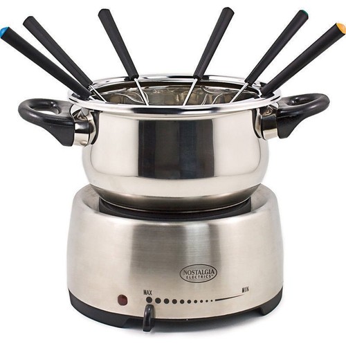 Nostalgia Electrics Stainless Steel Fondue Pot Set, ...