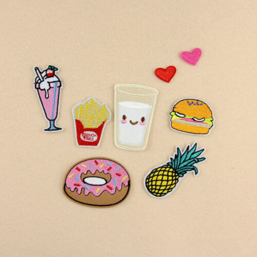 8Pcs Embroidery Donuts Fruit Sew Iron On Patch Badge Bag Clothes Fabric Applique