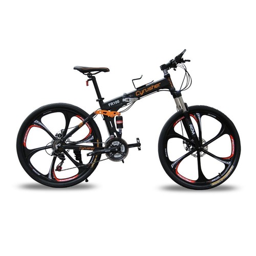 US Full Suspenion Man Mountain Bike 24 Speed Folding Mountain Bicycle 26IN
