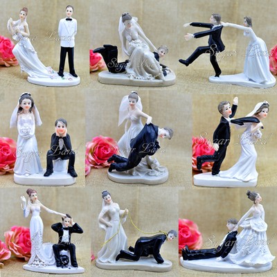 Funny Wedding Cake Toppers Figurine Bride Groom ...