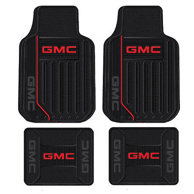 New 4pc GMC Elite All Weather Heavy Duty Rubber Front & Back Floor Mats Set