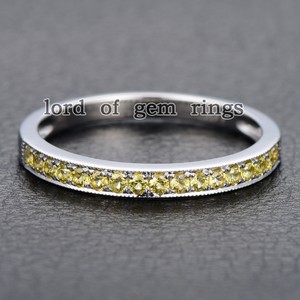 Yellow-Sapphire-Wedding-Band-14K-White-Gold-1-5mm-Half-Eternity ...