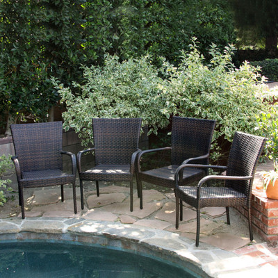 Set of 4 Outdoor Patio Furniture Brown ...