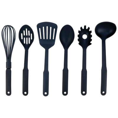 New 6 Piece Black Nylon Kitchen Tool ...