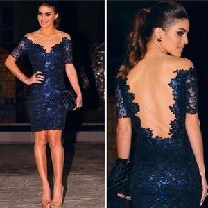 US 4-12 Lace Backless Bodycon Cocktail Party Prom Evening Sexy Women Mini Dress