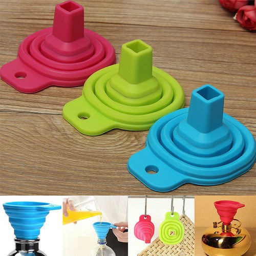 Silicone Gel Practical Collapsible Foldable Funnel Hopper ...