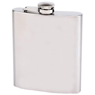 Big 18oz SILVER METALLIC Stainless Steel FLASK ...