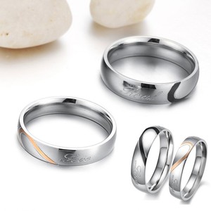 Heart-Shape-Matching-Titanium-Steel-Promise-Ring-Couple-Wedding-Bands ...