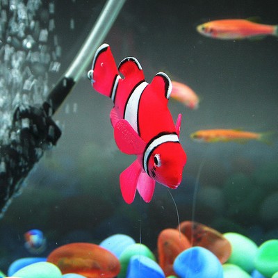 Red Artificial Clown Fish Vivid Aquarium Decoration ...