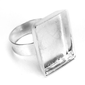 ... Bezel Ring Blank Cup for Jewelry Making- Silver Plated, Hand Finished