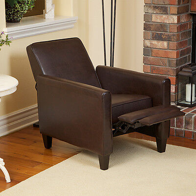 Contemporary Design Marbled Brown Leather Armchair Recliner