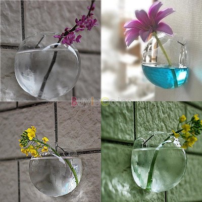 Glass Wall Hanging Vase Hydroponic Container Fish ...